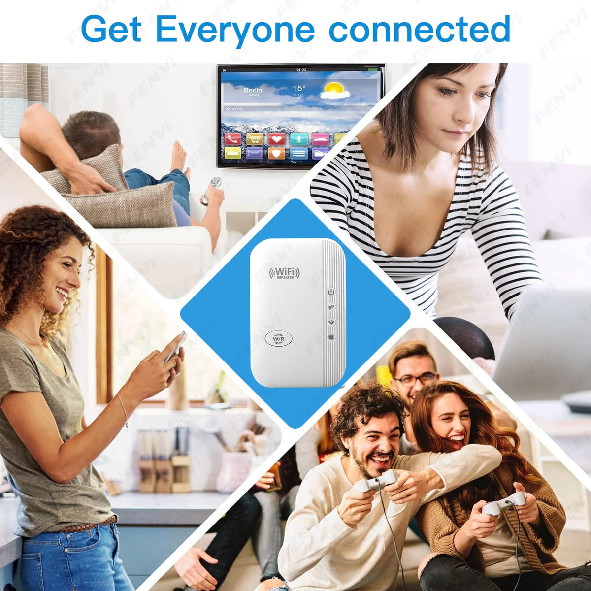 300 Mbps Wi-Fi Repeater - EU or US Plug