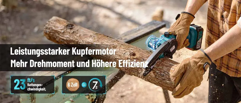 Akumulátorová mini řetězová pila 6 palců dobíjecí zahradní pila na prořezávání