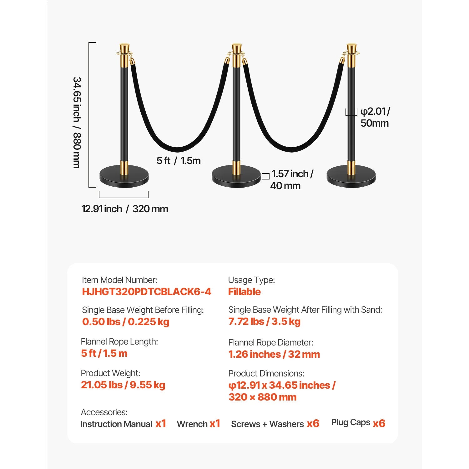 SucceBuy bariery stangowe 6 szt. Bariery do zarządzania tłumem 4 czerwone liny/połyskujące velvet ropes ze stali nierdzewnej słupki do kolejki z podstawą wypełnianą do imprezy