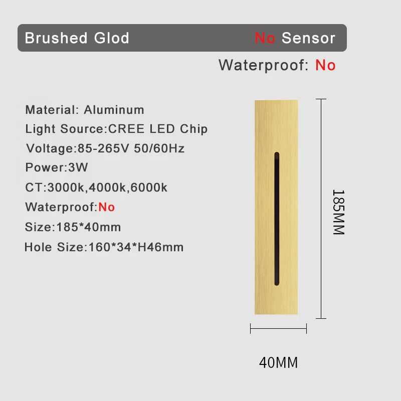 Recessed LED Stair Light - Sensor Options