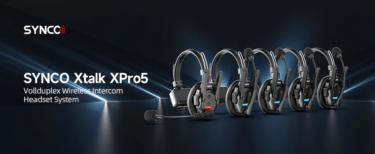 【US STOCK】 SYNCO XTALK XPRO2 Wireless Intercom Headset System, 2 Person 2.4GHz Wireless Communication Headset 500m/1640ft with Noise Reduction Program Production Live Show