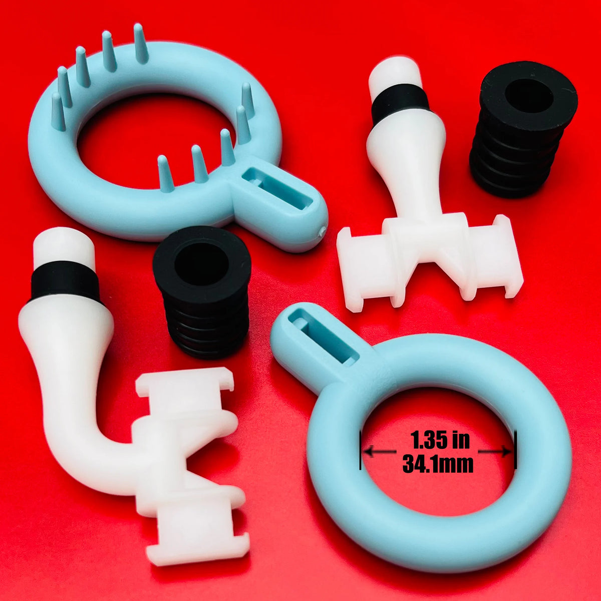 Silicone Ring Massage Gun Attachments, 12–19 mm Shaft Fit