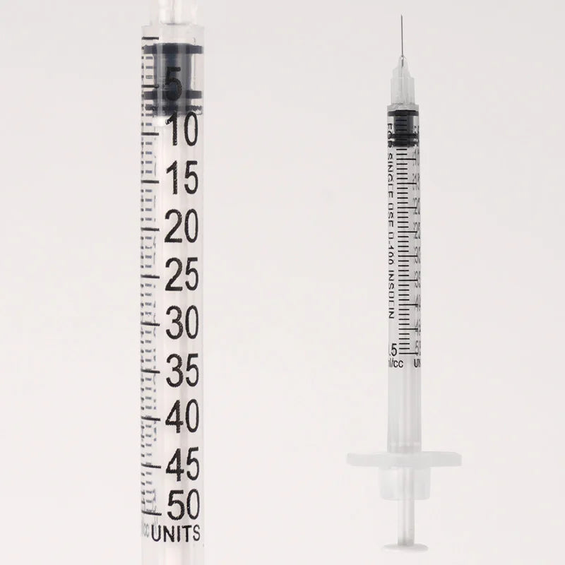 Disposable Veterinary Syringes 0.3–1ML with Needle (50/100 Pack)