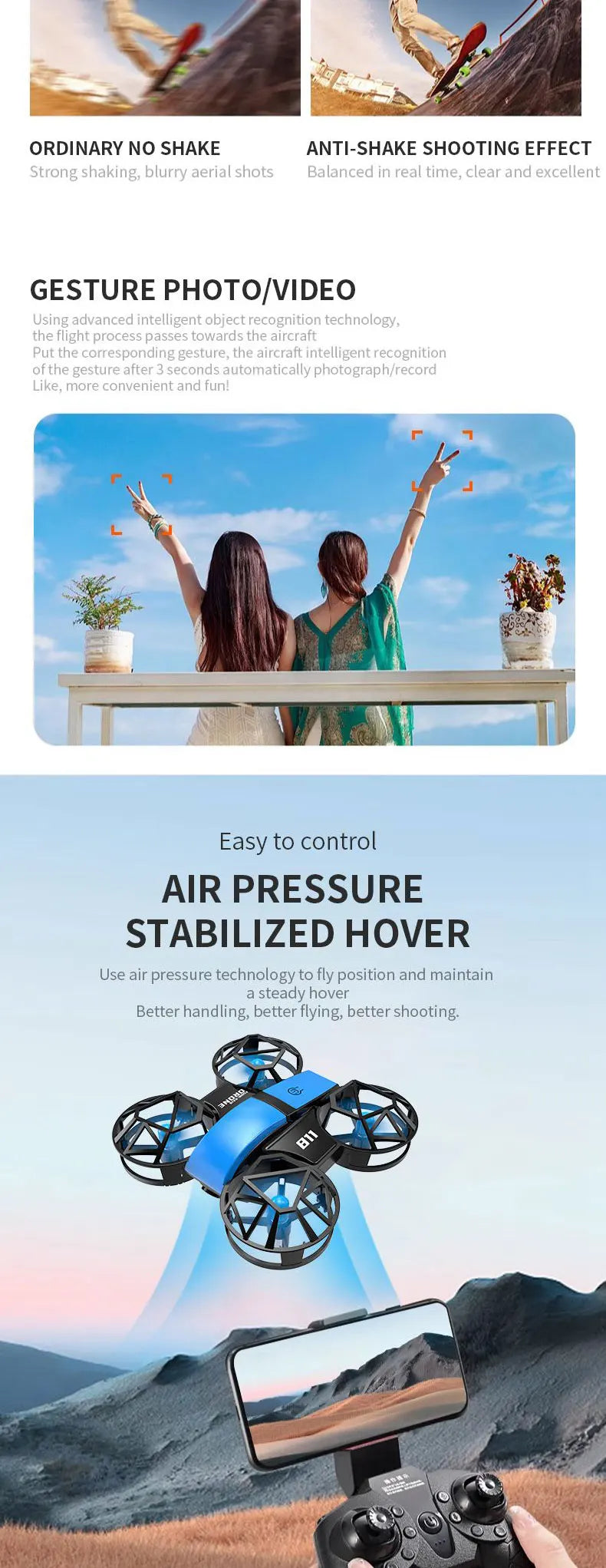 Dowellin D12 Çift Kameralı Mini Drone Çocuklar İçin