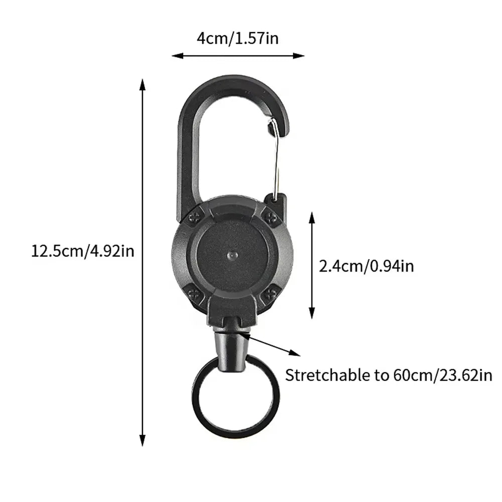 Heavy Duty Retractable Badge Reel with Carabiner Clip