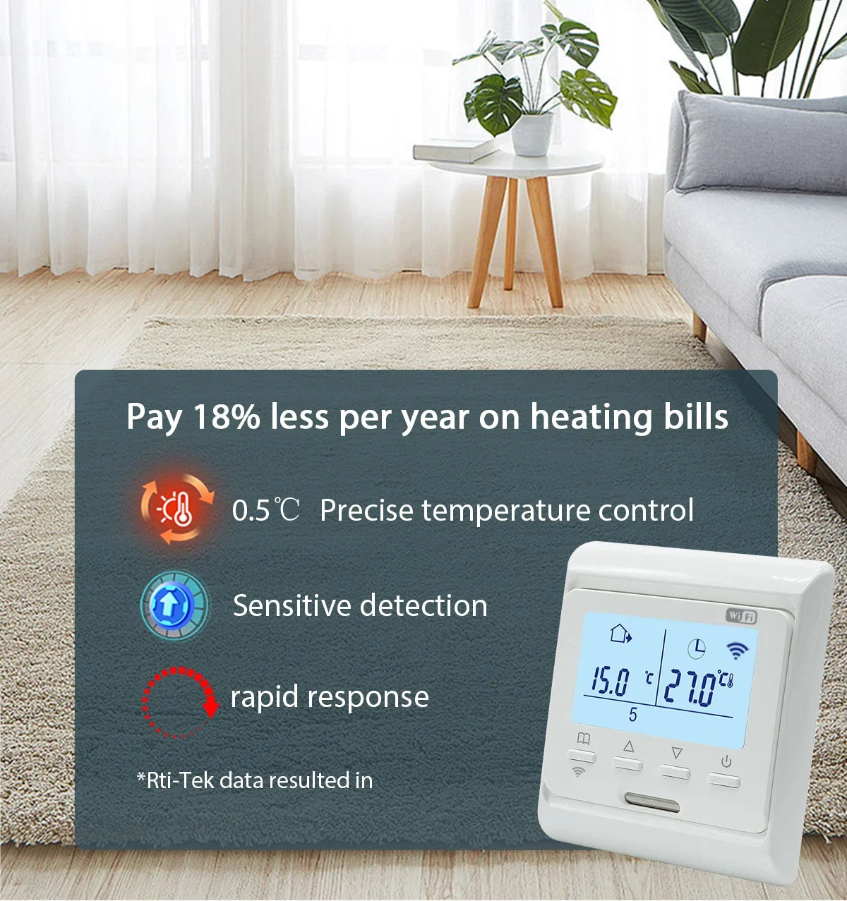 Heating Thermostat - Wi-Fi and Standard Options