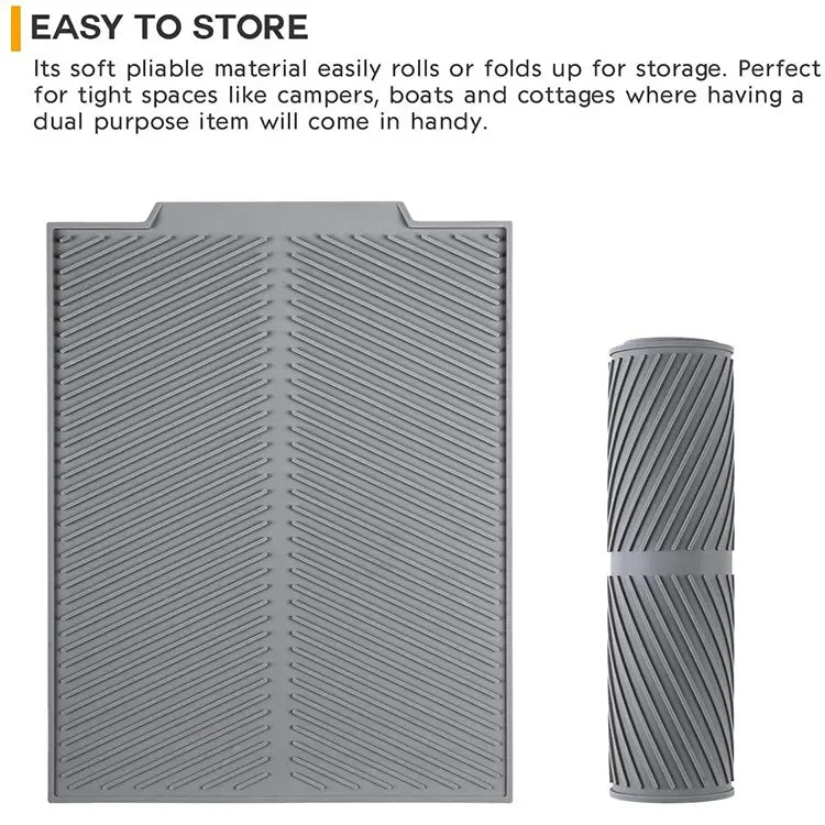 1PC Silicone Drain Pad Drying Mat Pots Dish Drain Mat For Kitchen Tableware Non-slip Mats Anti-scald Coaster Kitchen Utensils 