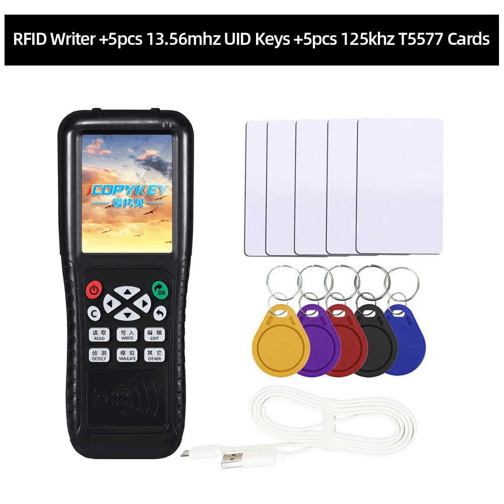 NFC Smart Card Reader Writer RFID Copier 125KHz 13.56MHz USB Fob Programmer Copy Encrypted Key With Voice Broadcast X100 