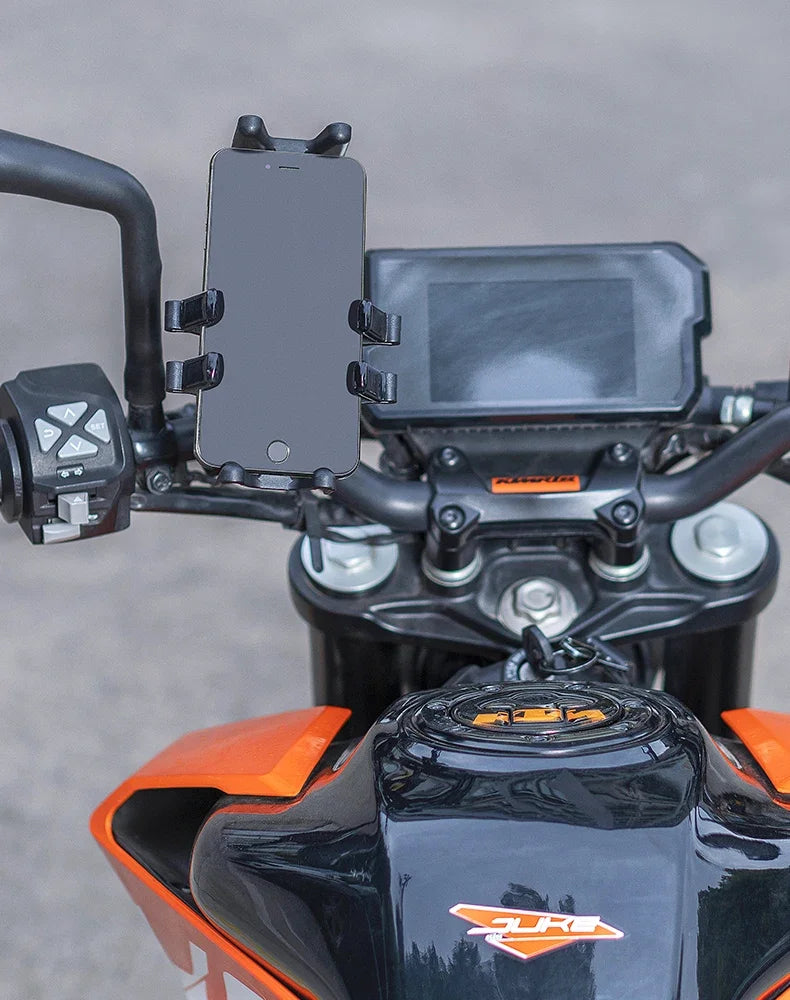 Motorcycle Phone Holder with Shock Absorption