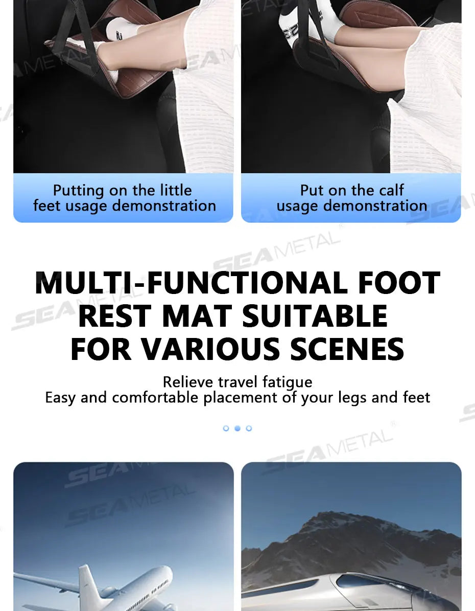 SEAMETAL Car Hanging Footrest Pad for Children Adjustable Supporter Rear Seat Passenger Foot Rest Leg Holder Relieve Soreness
