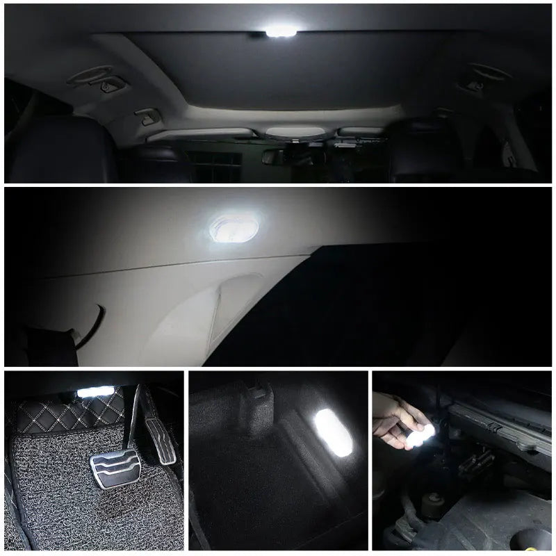 LED Touch Light Mini Wireless Car Interior Lighting Auto Roof Ceiling Reading Lamp for Trunk Storage Box USB Charging 