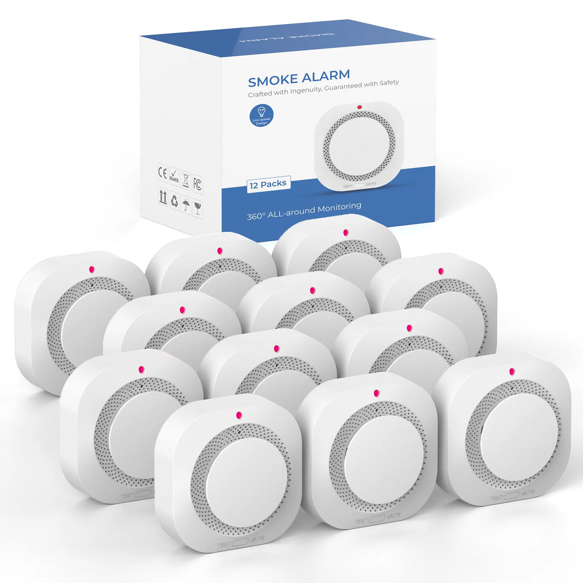 Zigbee Smoke Detector with 360° Detection and App Alerts