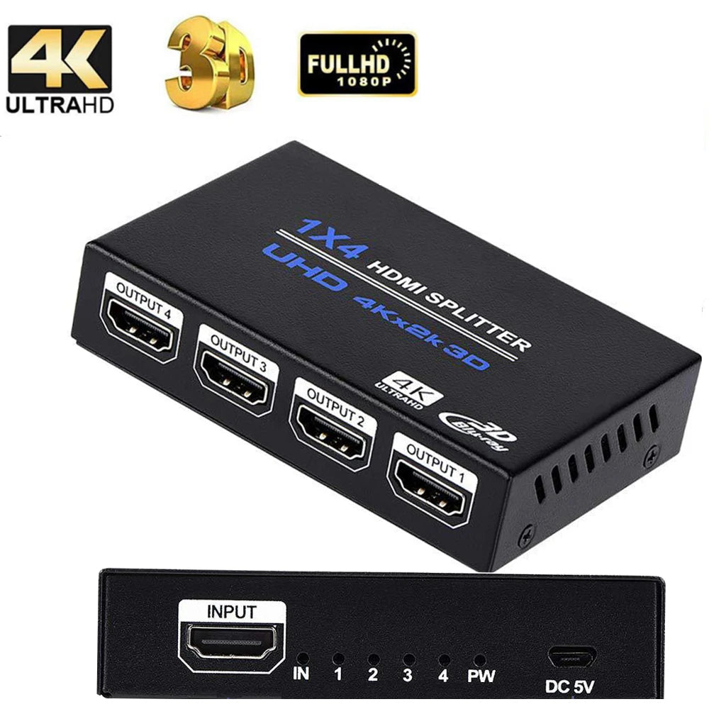 Divisor HDMI - Lista de dos y cuatro salidas