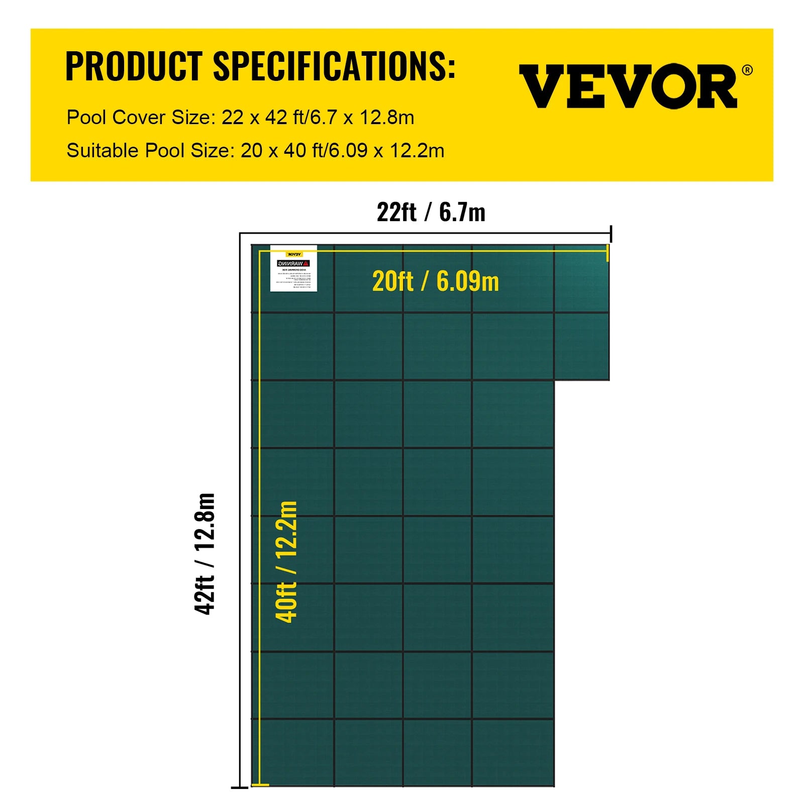 Inground Pool Safety Cover with Mesh Drain & Secure Anchors