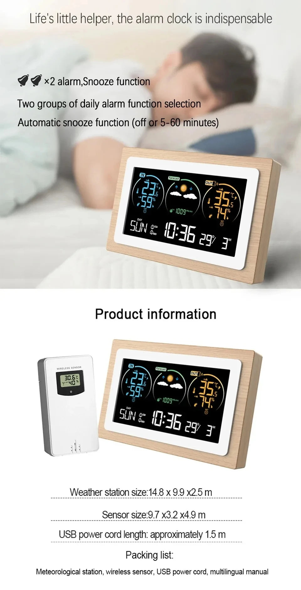Digital Weather Station and Alarm Clock - Options