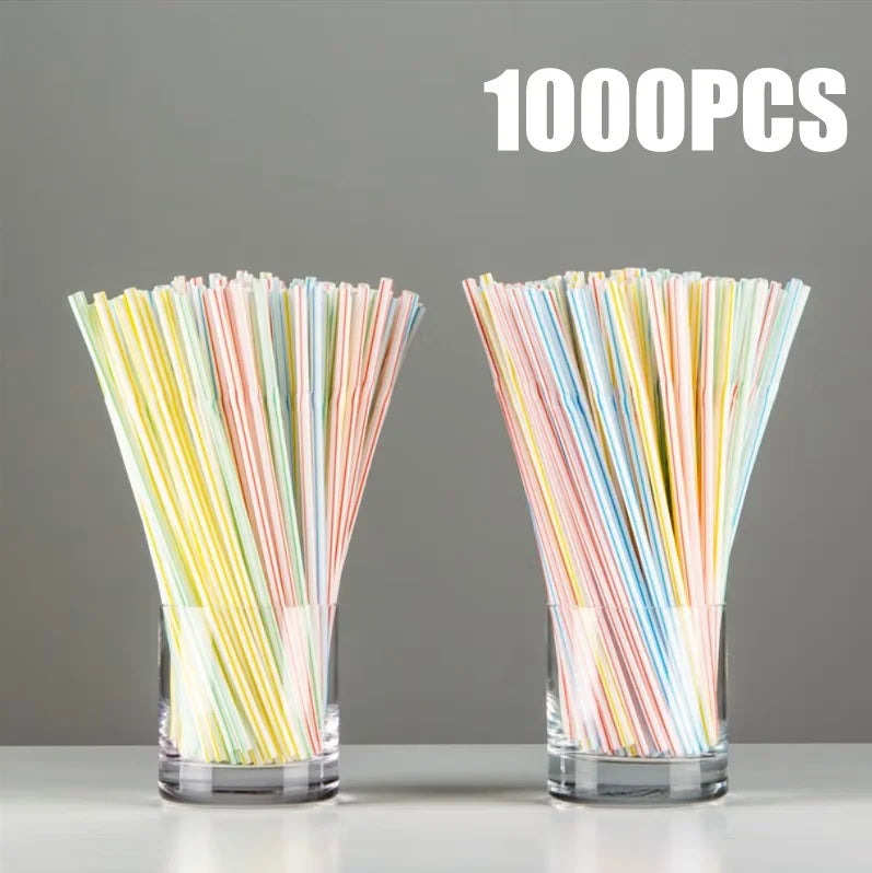 50-1000Pcs Drinking Straws Colorful & Black rietjes Flexible Wedding Party Supplies Drinking Straws Kitchen Wholesale 