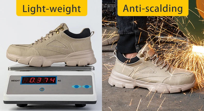 Safety Shoes Men Steel Toe Work Shoes Anti-smash Anti-puncture Indestructible Shoes Protective Boots Tactical Boots 