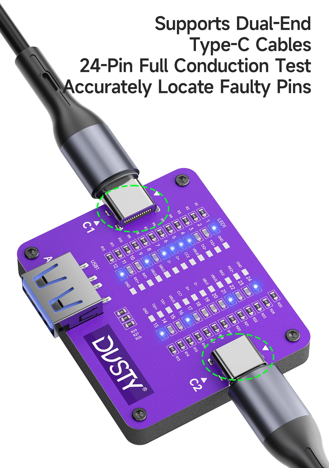 TC-24 USB-C Cable Continuity Tester