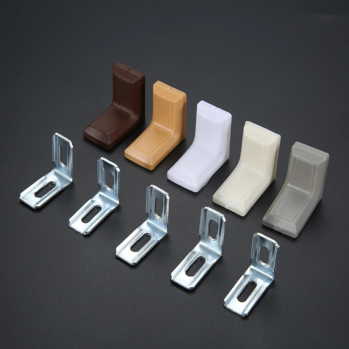 90-Degree Corner Brackets with Covers, 20 Pieces