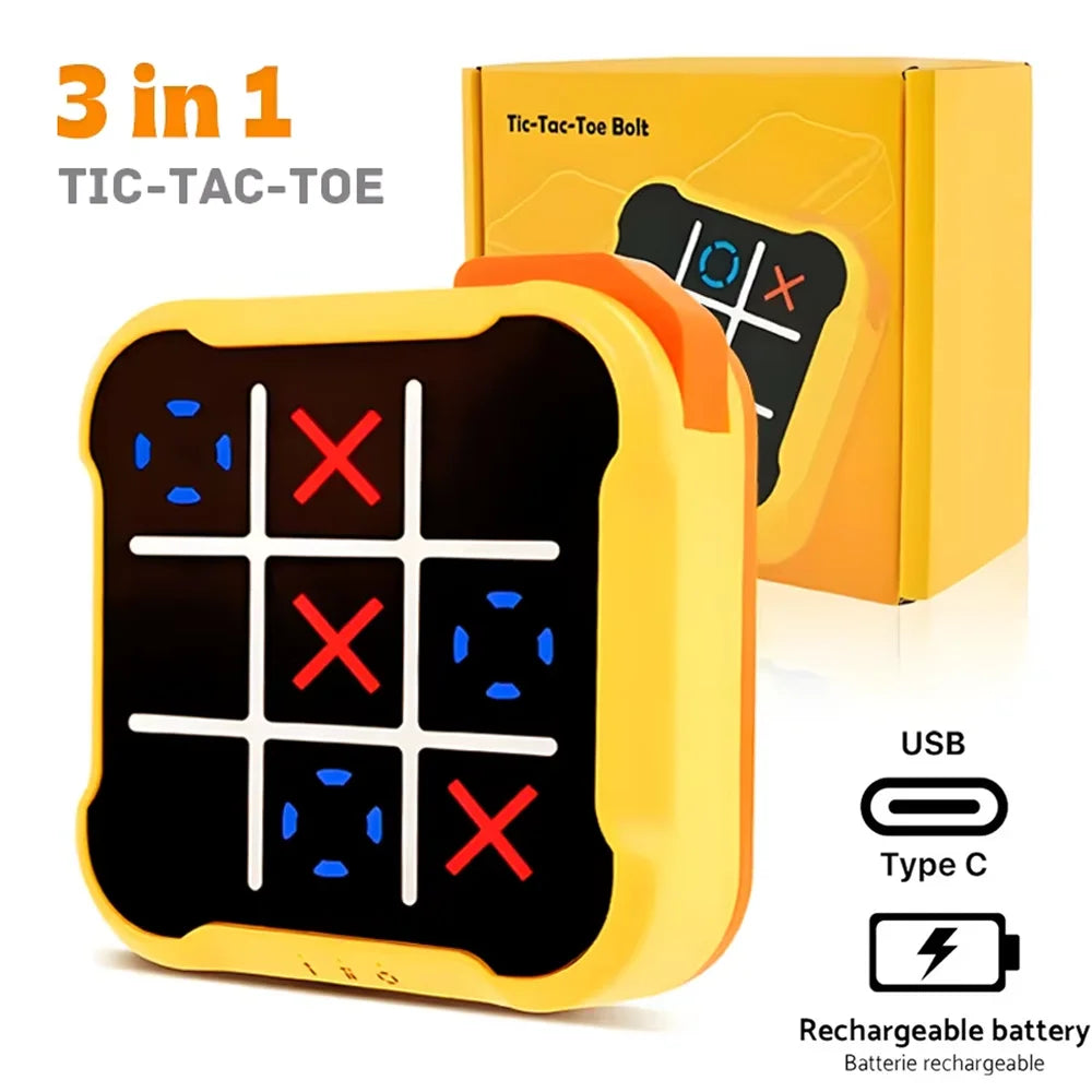 Elektroniskt handhållet Tic-Tac-Toe-spel med 3 inbyggda pussellägen