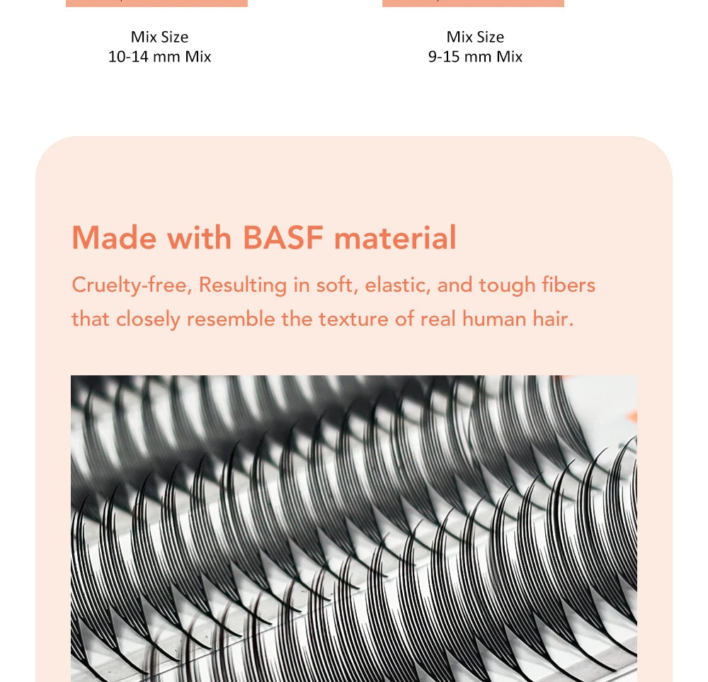 DIYDAY Comic Spire Eyelash Extension Premade Manga False Eyelashes Super Soft Light Feather-Feeling Anime Lashes for Makeup Tool 