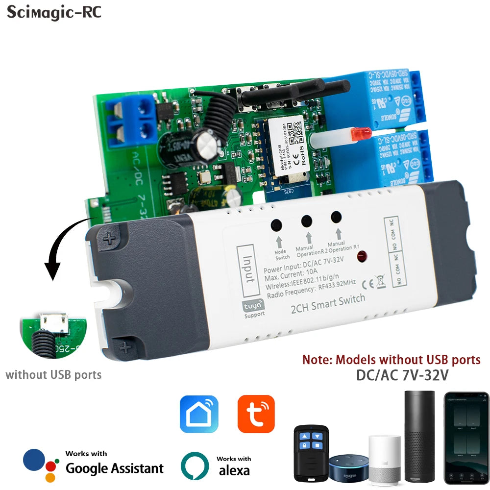 Tweerichting Wi-Fi droog-contact relaiscontroller