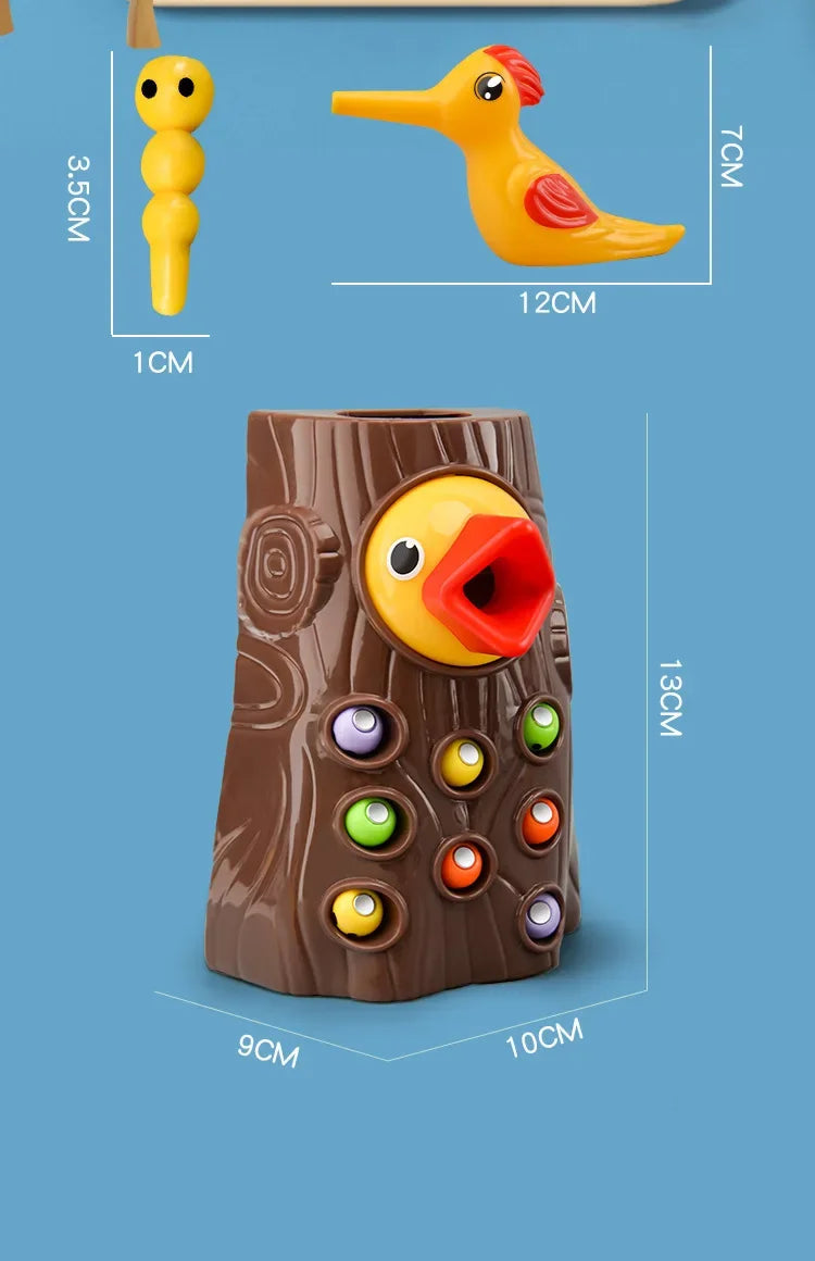 Woodpecker Toys Fishing Catching Insects Small Game Bird Catching Insects Magnetic Puzzle Early Education Training Exercise Toys 