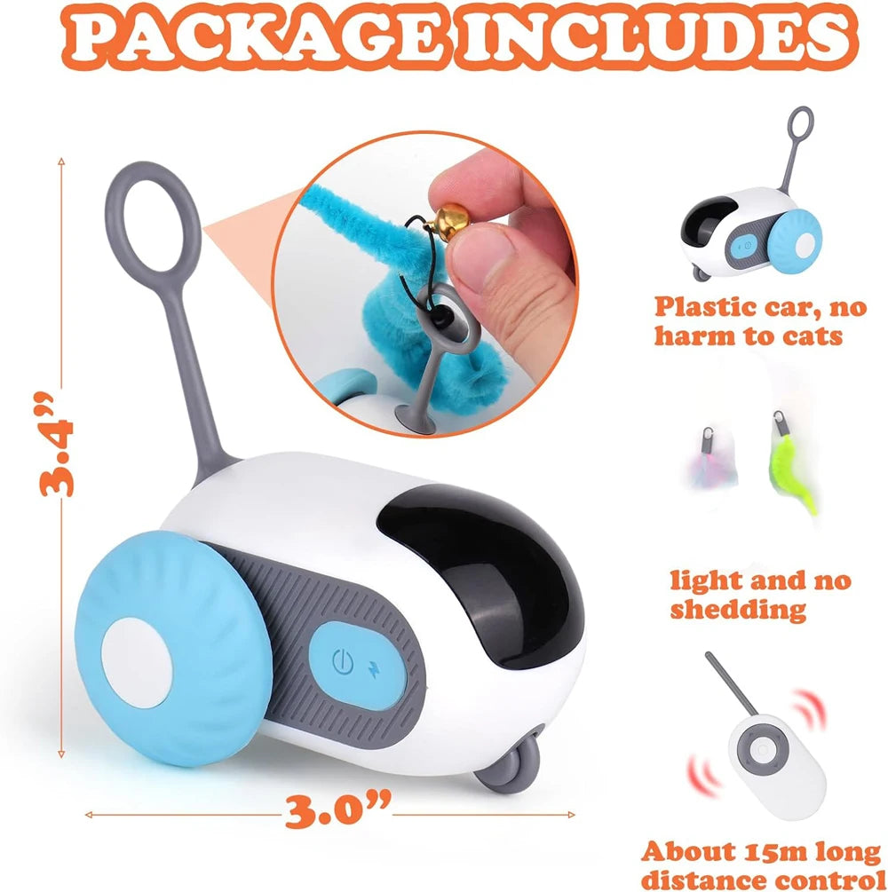 Smart Cat Toy 2 Modes Automatic Moving Remote Controlled Toy Car for Cats Dogs Interactive Playing Kitten Training Pet Supplies 