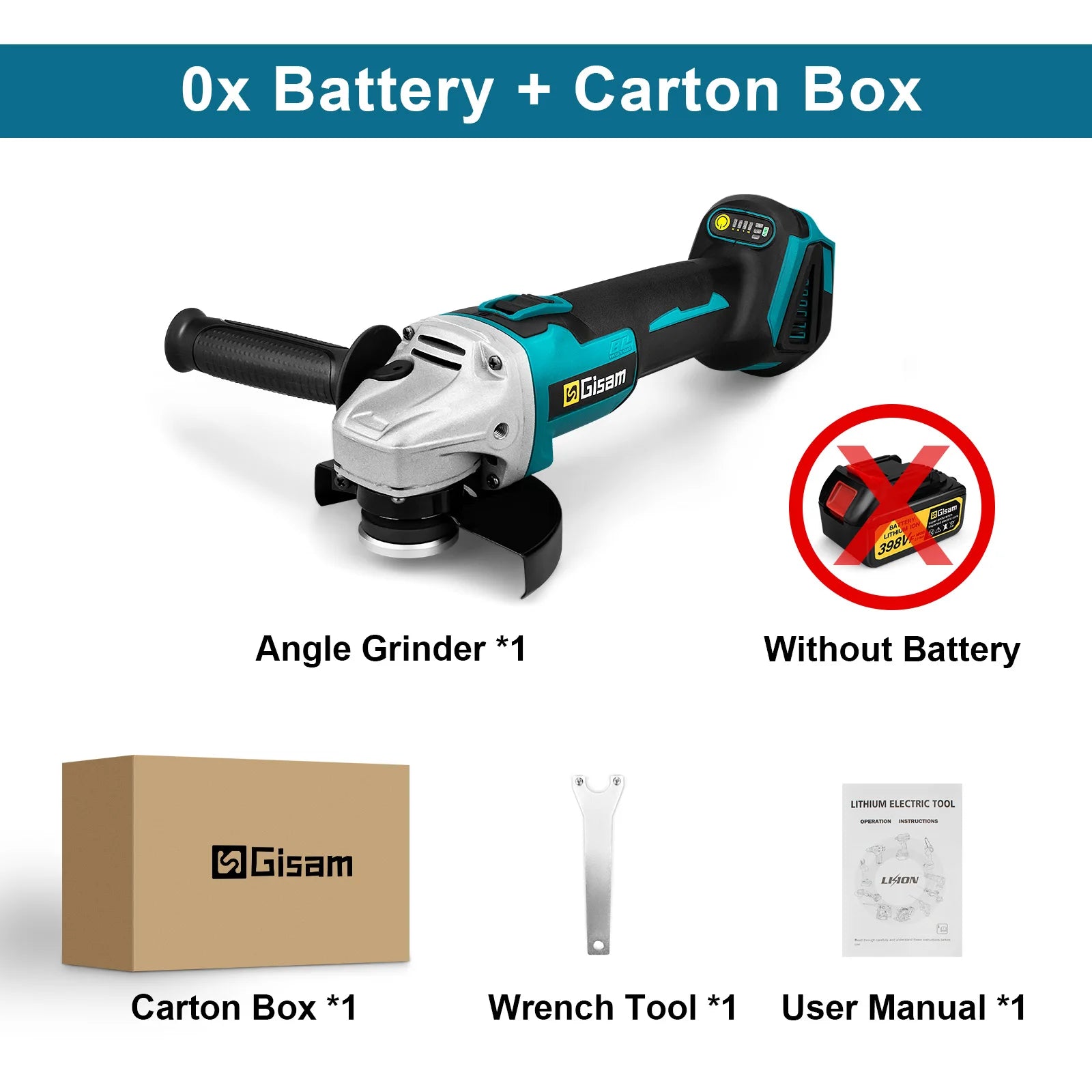 Gisam 125mm M14 Brushless Angle Grinder Cutting Machine Cordless Electric Angle Grinder Power Tools for Makita 18V Battery Pins