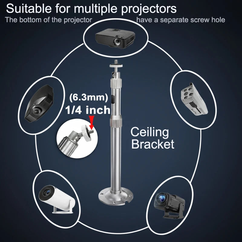 Metal 1/4 Inch Mount for Compatible Mini Projectors