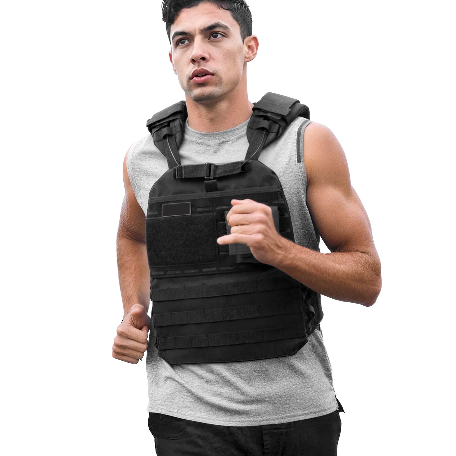 SucceBuy Weighted Vest Body Weight Vest with Shoulder Pad and Reflective Stripe Workout Equipment for  Strength Training Running