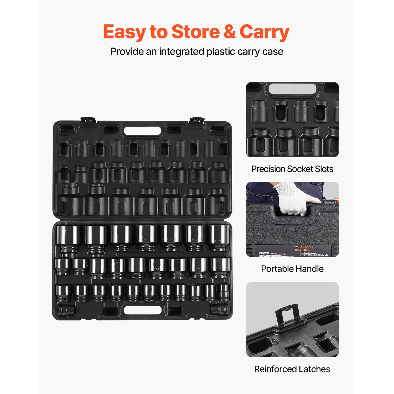 3/4 Inch Drive Impact Socket Set – 29 Piece 6-Point Heavy Duty Kit