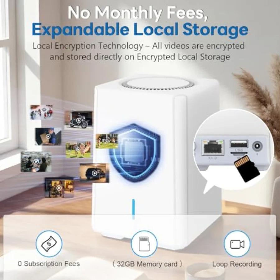 4K Wireless Solar Security Camera System with Local Storage