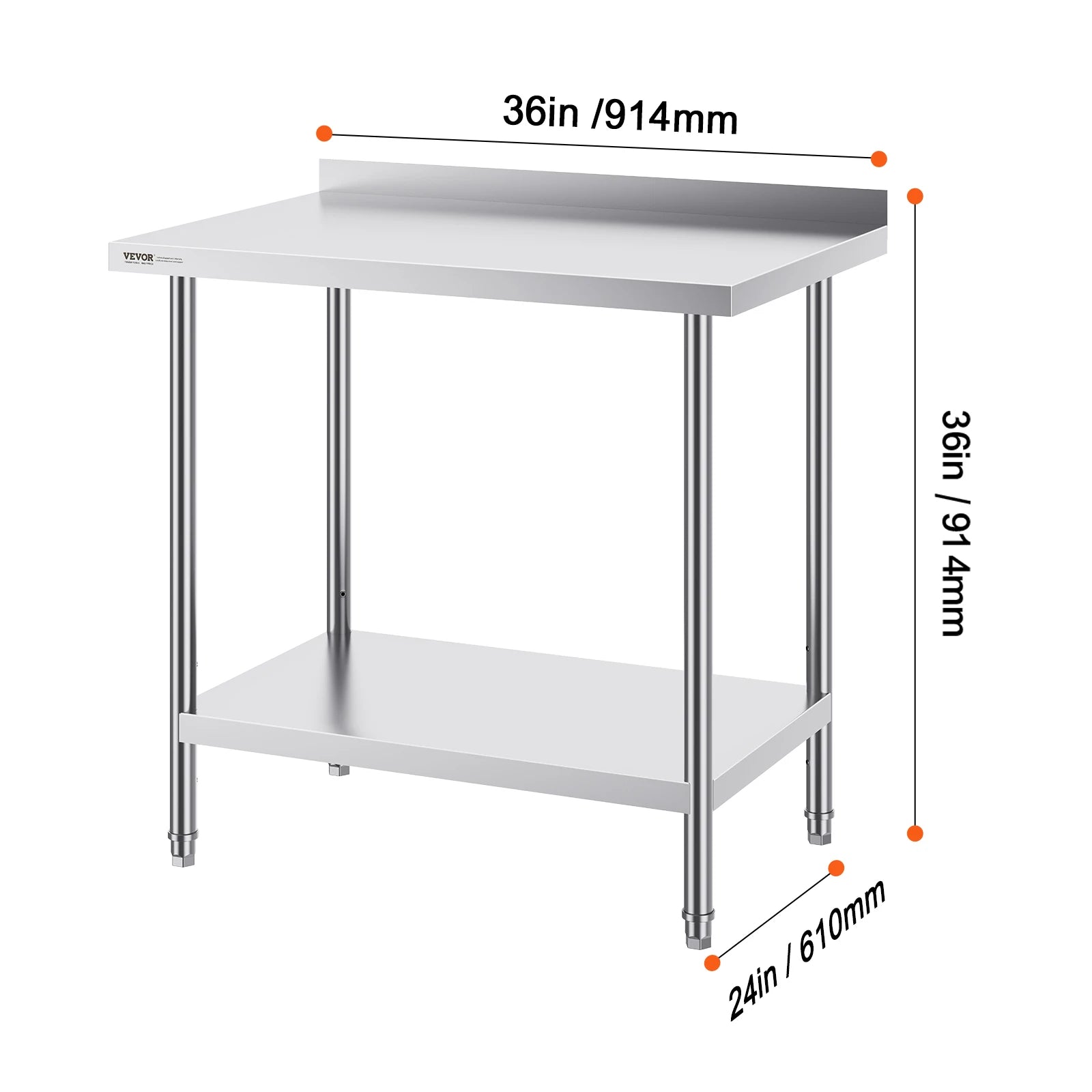 Stainless Steel Work Table 24x36 Adjustable Shelf Food Prep Station