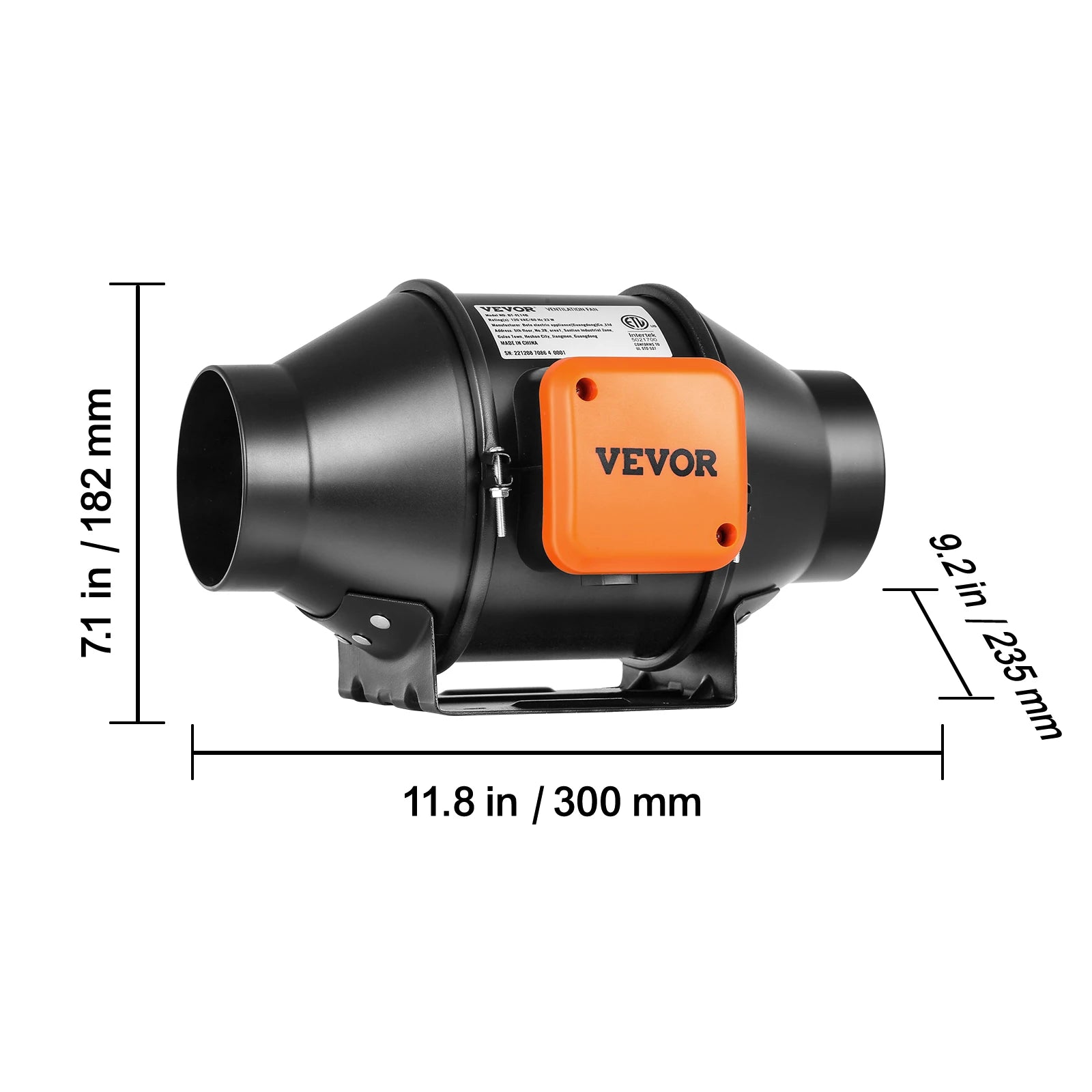 Inline ventilátor s regulátorem teploty a vlhkosti, tichý EC motor
