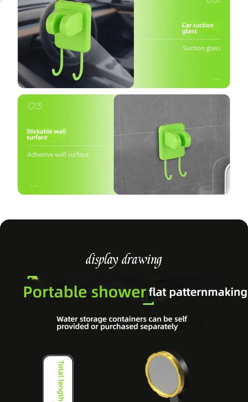 Portable Camping Shower 6000mAh Rechargeable Electric Pump with LED Display