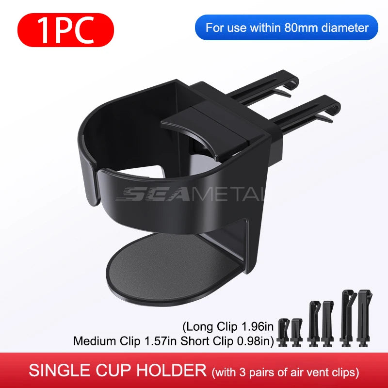 SEAMETAL Car Air Vent Drink Holder Expander Universal Adjustable Bottle Mount for Cold Drink Stable Anti Shake Auto Cup Holder