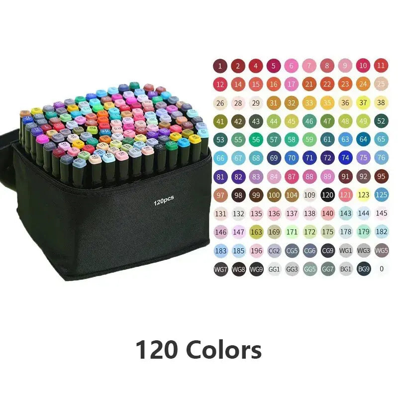 168 Colored Marker Pens Set for Manga & Sketching