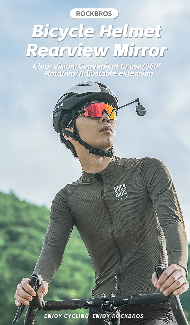 Bicycle Helmet Rearview Mirror with 360° Adjustable Viewing Angle