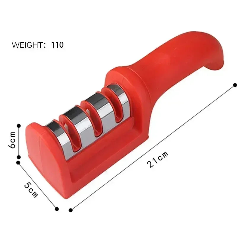 3-Segment Knife Sharpener Knife Sharpeners for Kitchen Knives Stainless Steel Three-Purpose Sharpening Stone for Kitchen Tools 