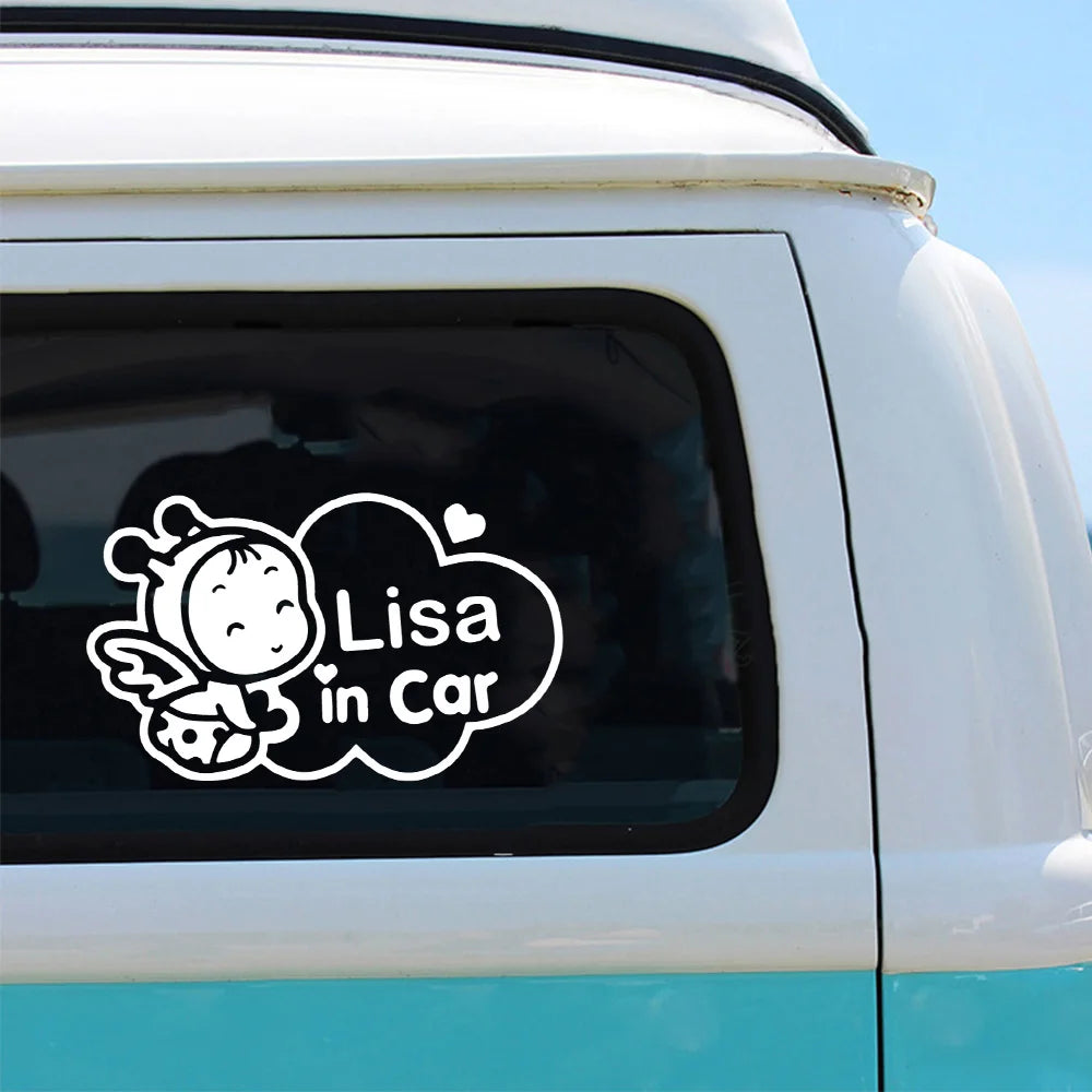 9 Stil Cartoon Kinder benutzerdefinierte Name Baby an Bord Vinyl Aufkleber für Autos Körper Aufkleber Fenster personalisierte Auto Aufkleber