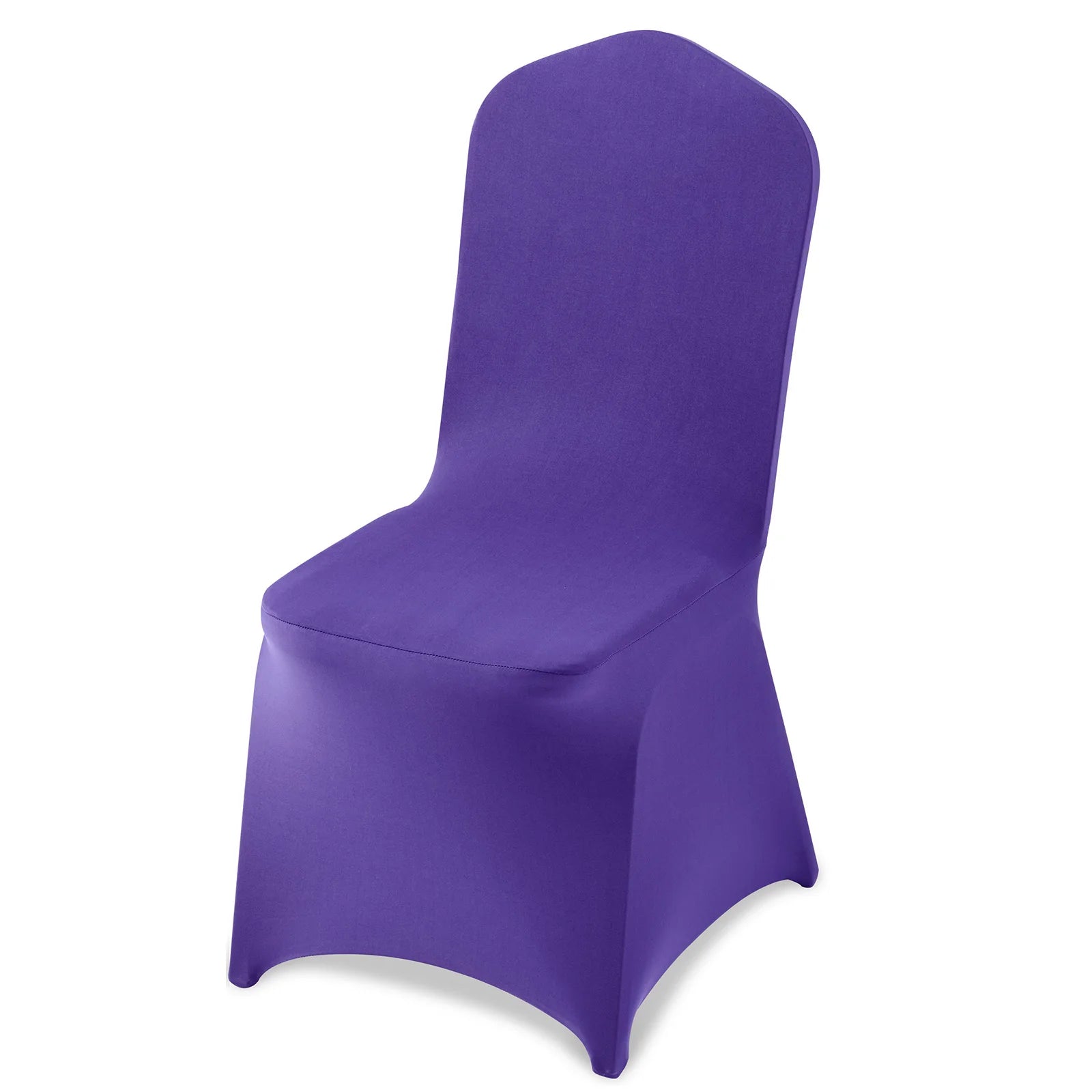 SucceBuy 50 st lila stolsöverdrag av polyester spandex, stretchbart överdrag till stolar, för bröllop/fest, platt framkant (Flat-Front) stolsöverdrag