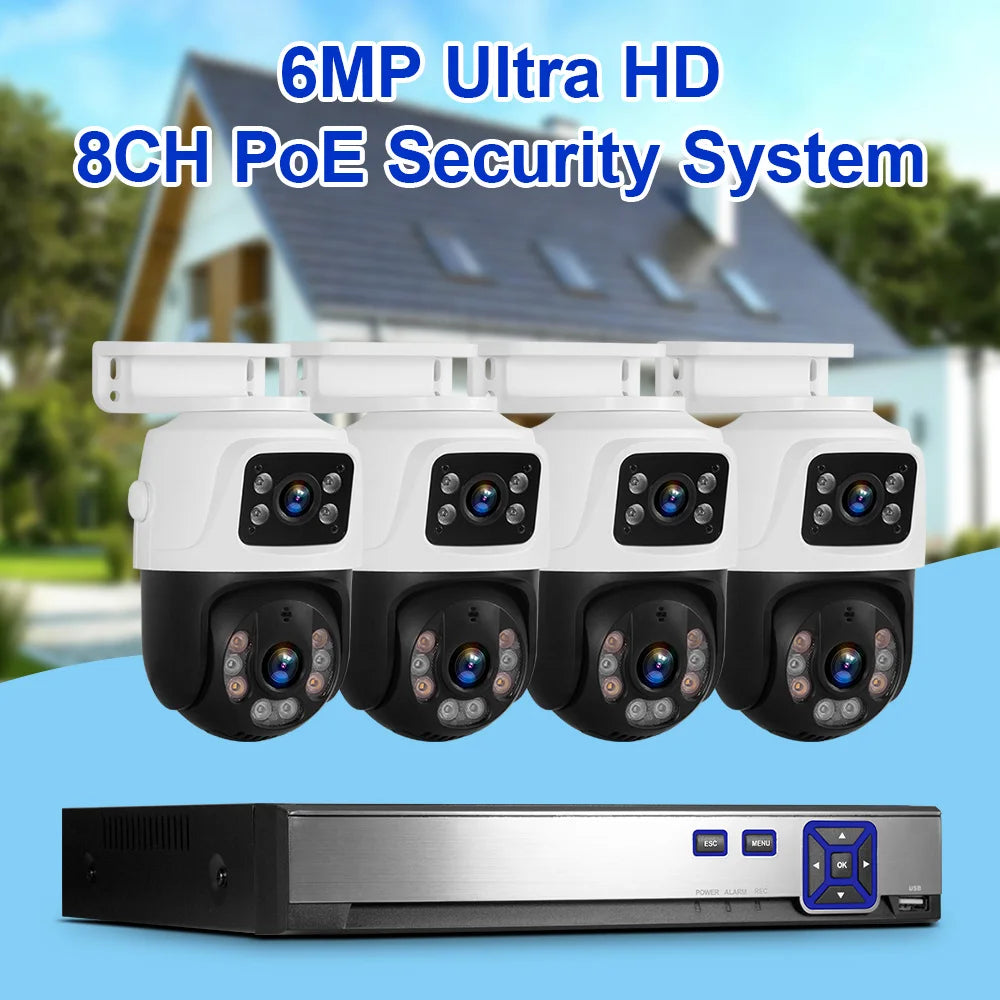 KERUI PoE 8-Channel Security Camera System with 6MP Dual Lens