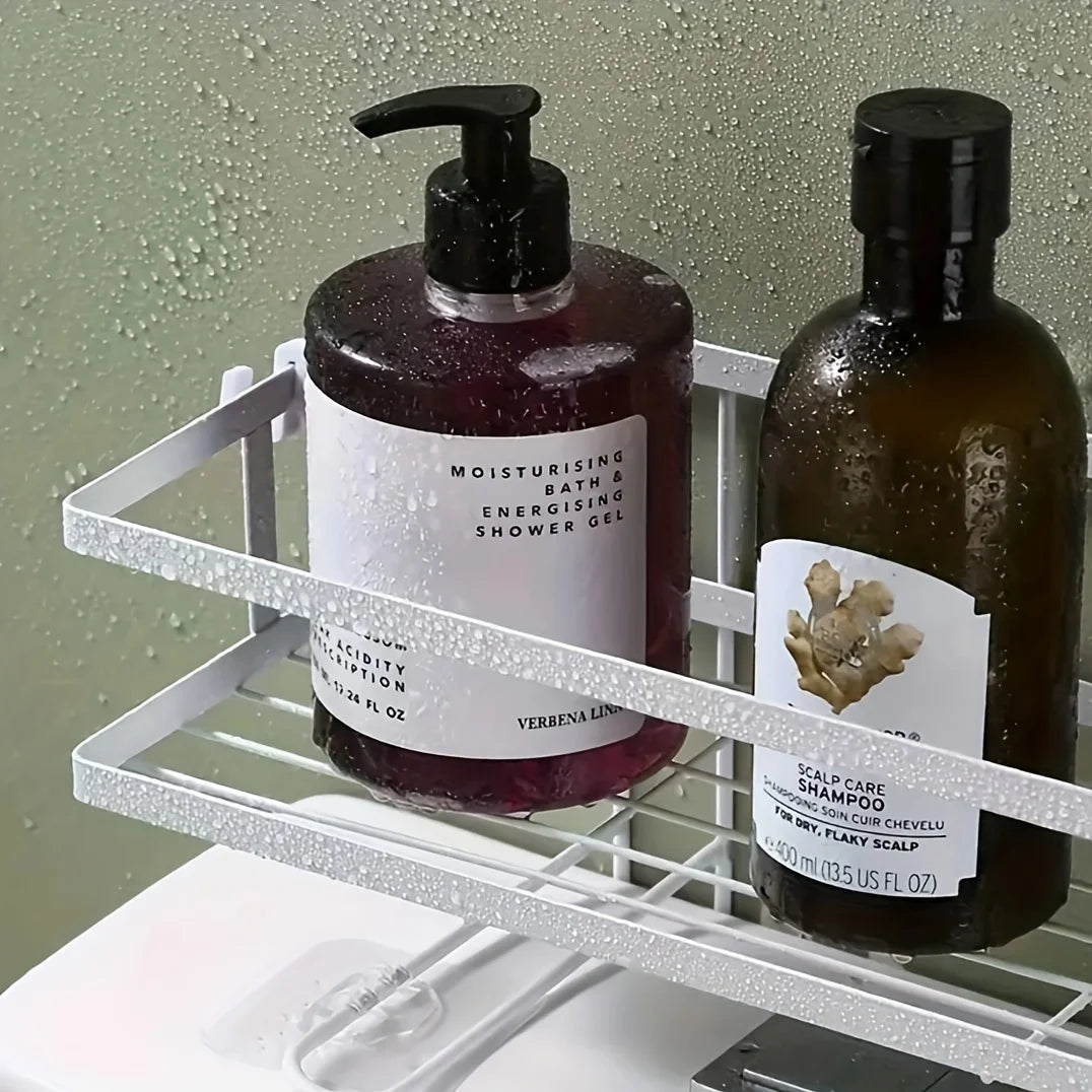 Single-Tier Metal Bathroom Storage Rack