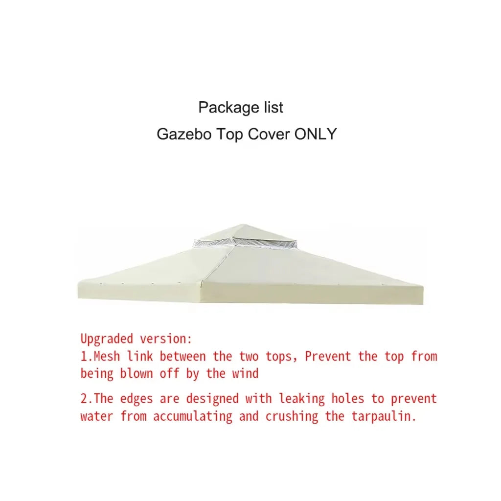 3x3m Çardak ve Veranda Gölgelik için Tente Üstü Yedeği