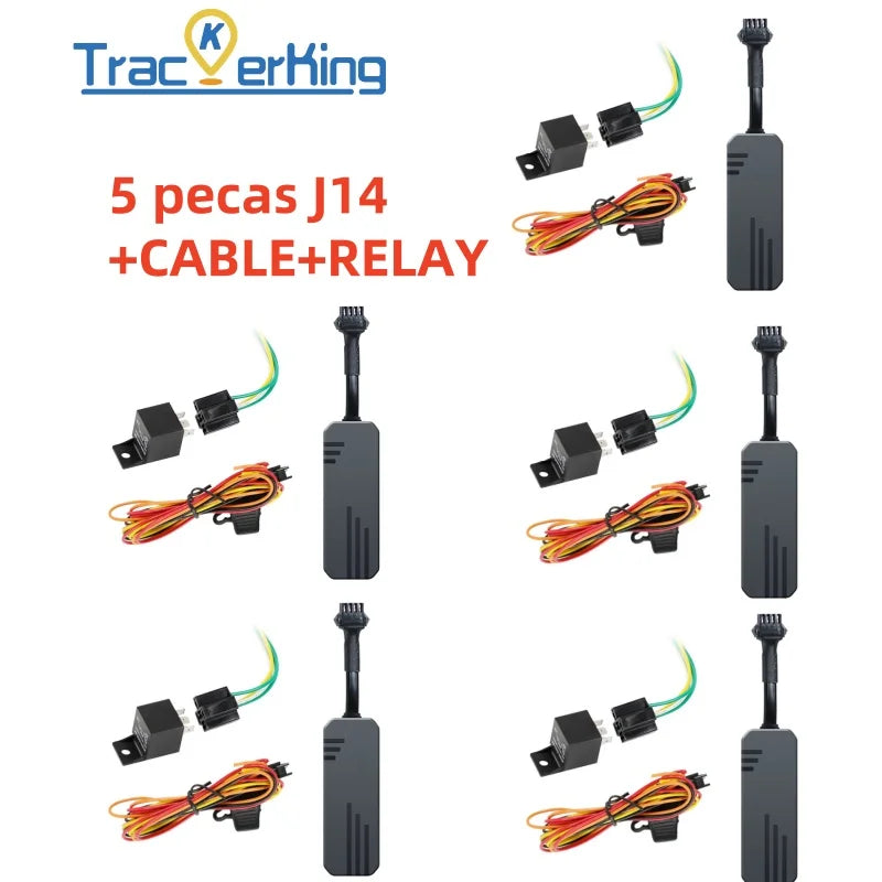 5 piezas Trackerking J14 rastreador GPS, dispositivo 2G, localizador en tiempo real, GT06 protocolo, con plataforma gratuita, app, alarma acc