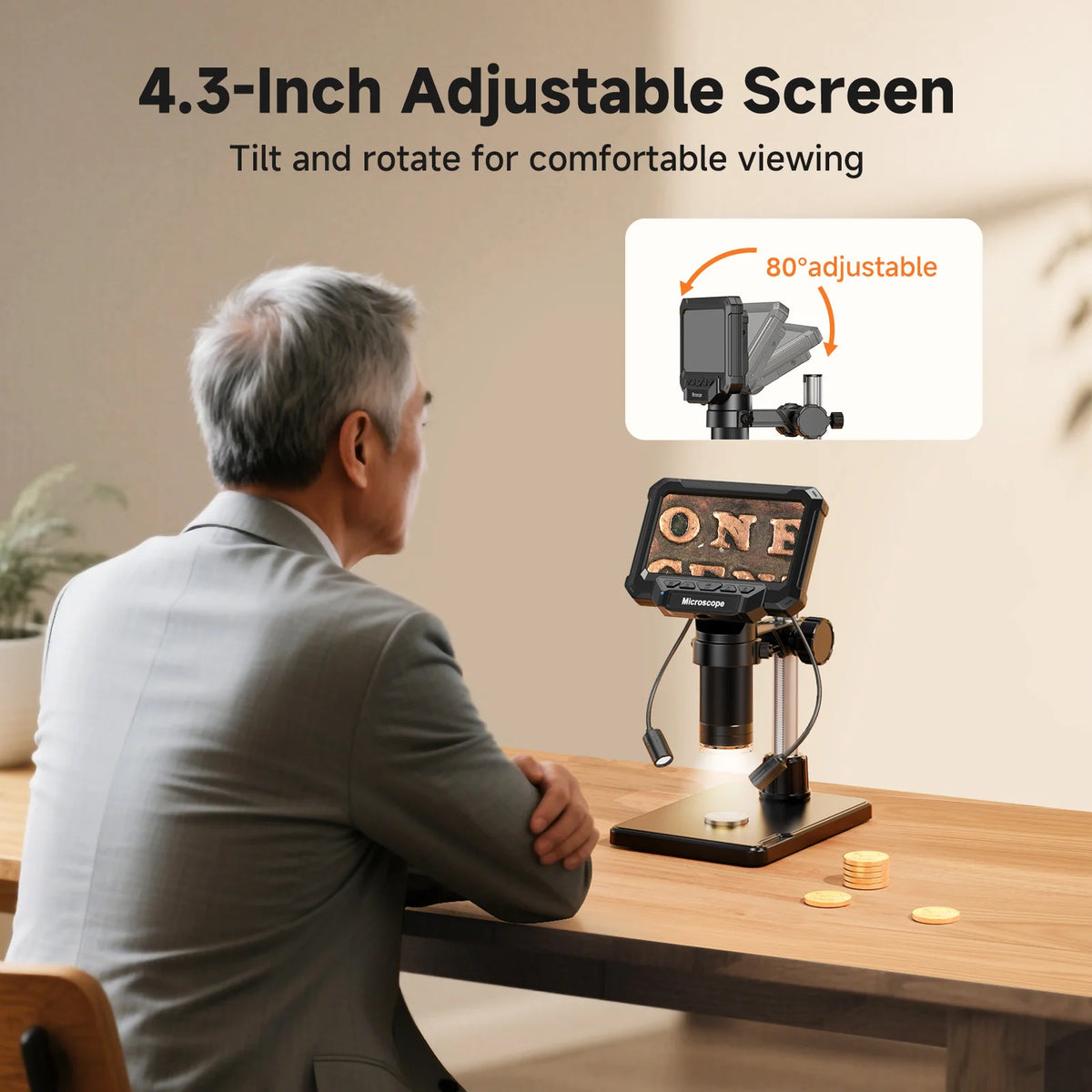MK5 Digital Microscope with 4.3-Inch Screen