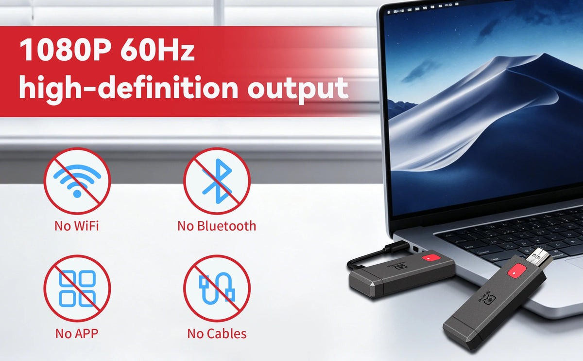 Trådløs HDMI-kompatibel videotransmitter og mottaker-utvider sett TV-stikk dongle adapter for PC-kamera laptop til monitor TV