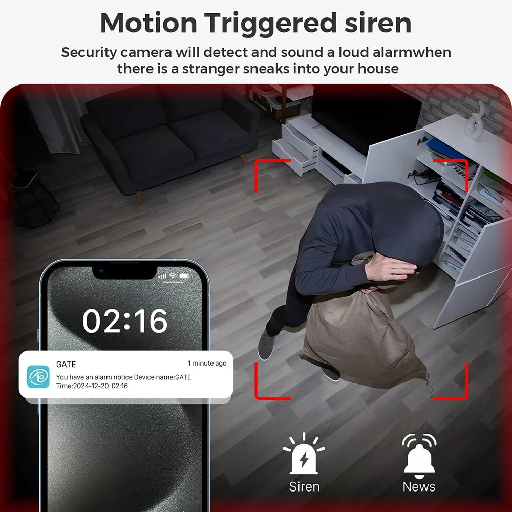 Module caméra mini WiFi 1080P avec détection de mouvement et angle large 120°