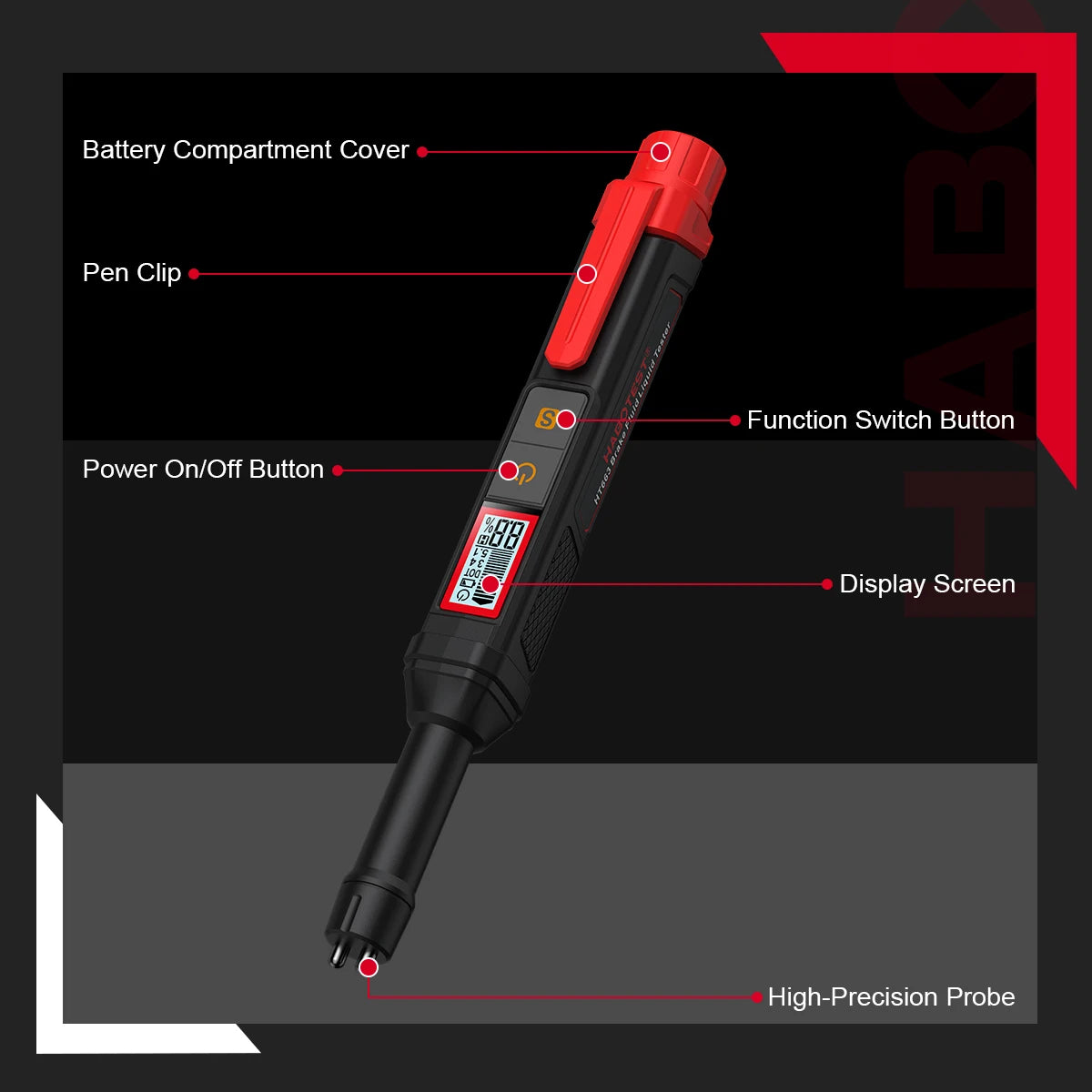 3-Colors Backlight Portable Digital Brake Fluid Tester Accurate Auto Car Brake Oil Tester Sound Light Alarm DOT3 DOT4 DOT5.1